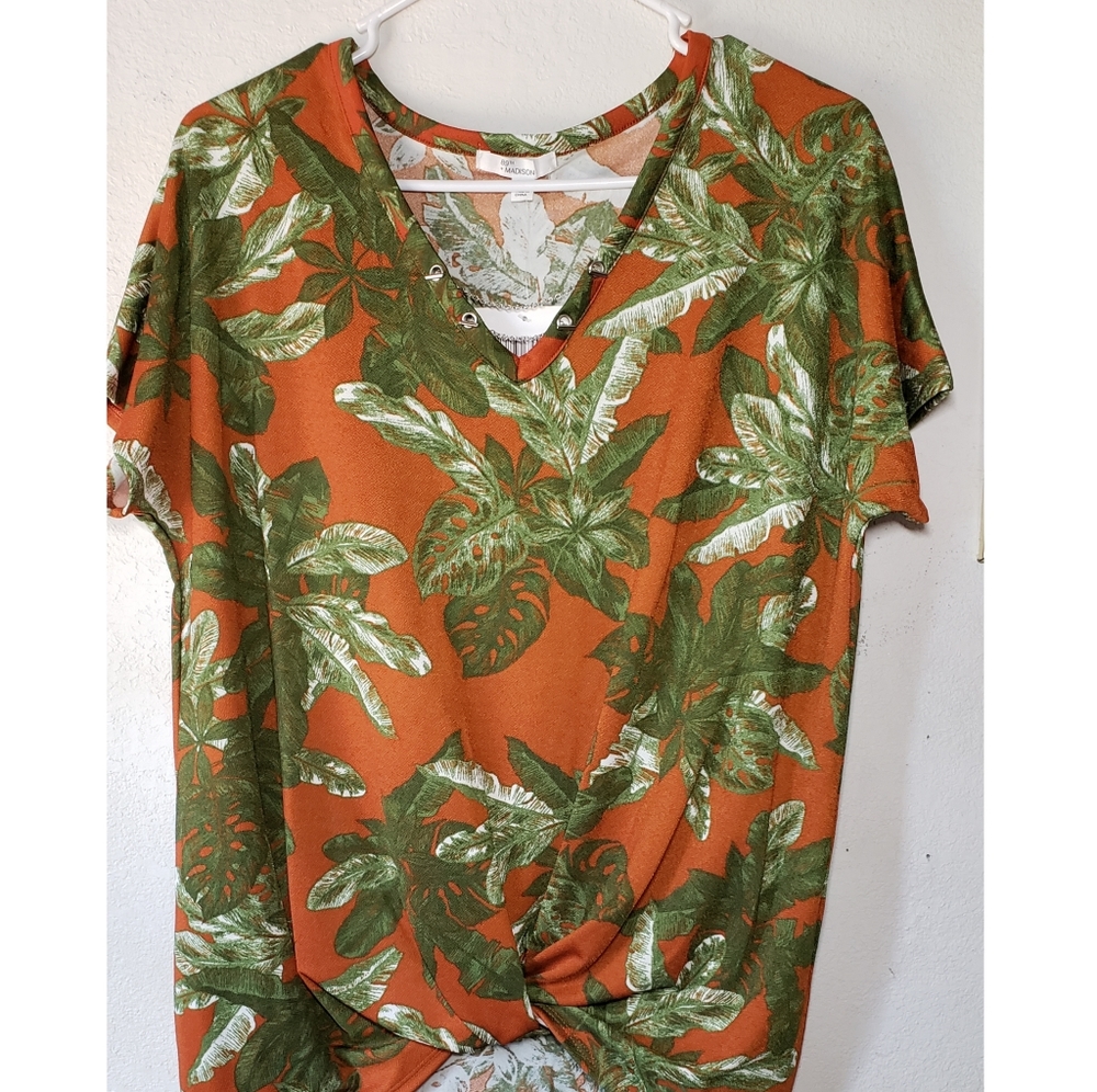 89th & Madison palm print blouse